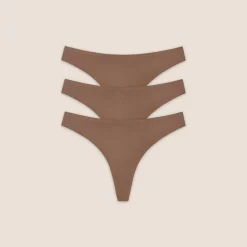 Seamless Bonded Thongs (3-Pack) - Chestnut