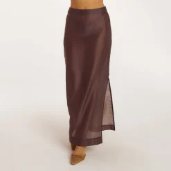 Sheer Maxi Skirt - Chocolate
