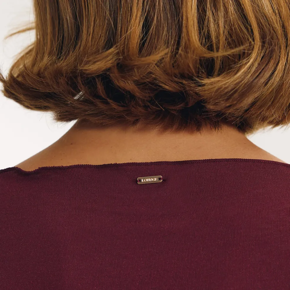 Slash Neck Top - Cherry Lacquer