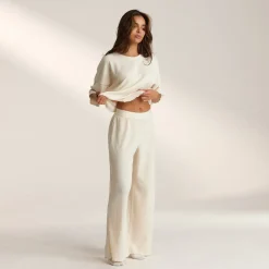 Soft Waffle Pajama Pants - Cream