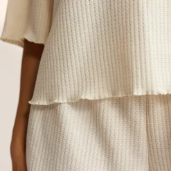 Soft Waffle Pajama Pants - Cream