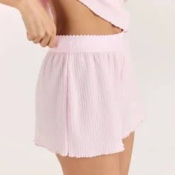 Soft Waffle Pajama Shorts - Pink