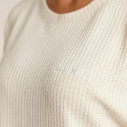 Soft Waffle Pajama Top - Cream