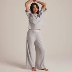 Soft Waffle Pajama Top - Frost