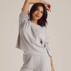 Soft Waffle Pajama Top - Frost