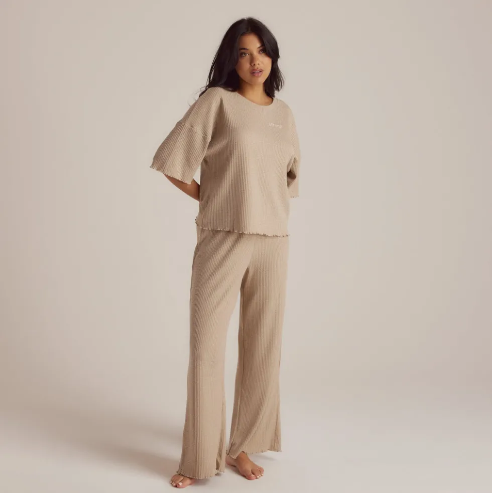 Soft Waffle Pajama Top - Mink