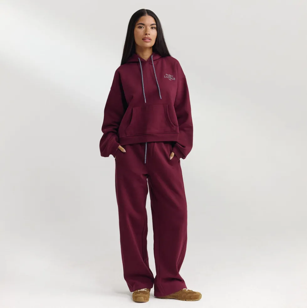 Straight-Leg Sweatpants - Cherry Lacquer
