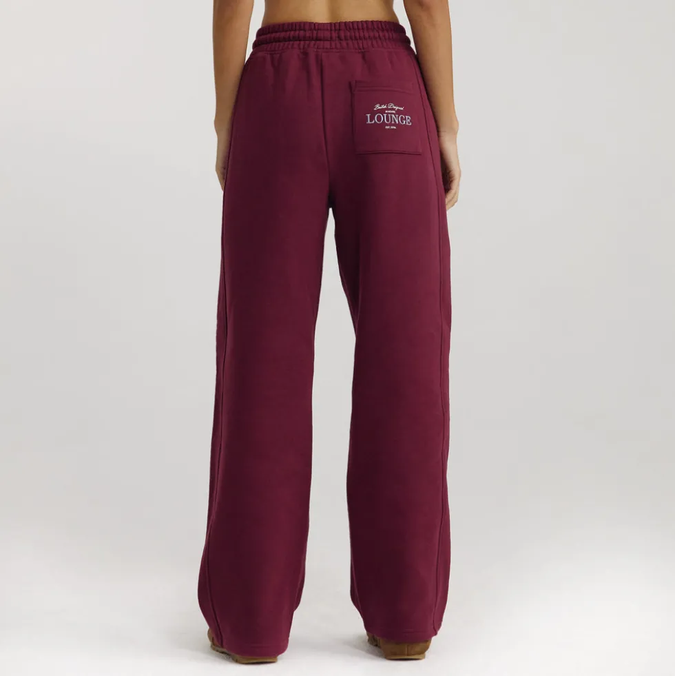 Straight-Leg Sweatpants - Cherry Lacquer