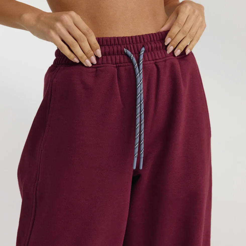 Straight-Leg Sweatpants - Cherry Lacquer