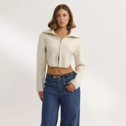 Structured Knitted Jacket - Cream