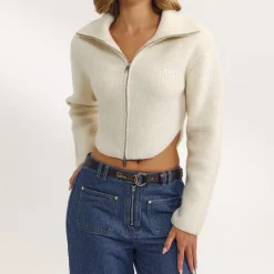 Structured Knitted Jacket - Cream