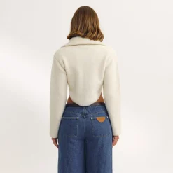 Structured Knitted Jacket - Cream
