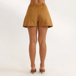 Suedette Shorts - Tan
