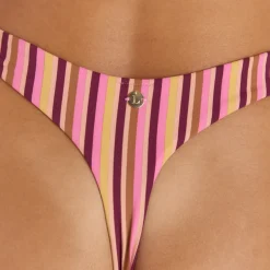 Sunstripe High-Leg Bikini Thong - Retro Stripe