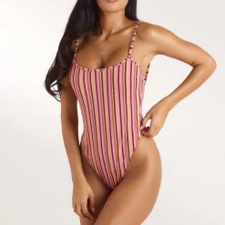 Sunstripe Swimsuit - Retro Stripe