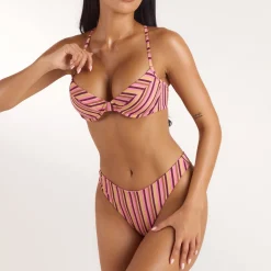 Sunstripe Wired Bikini Top - Retro Stripe