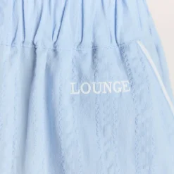 Textured Cotton Pajama Pants - Blue