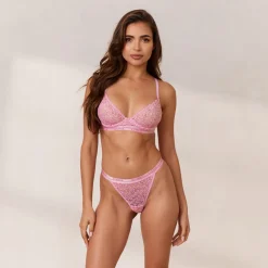 Two-tone Balcony Bra - Pink