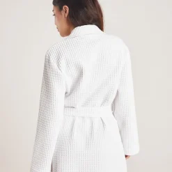 Waffle Dressing Gown - White