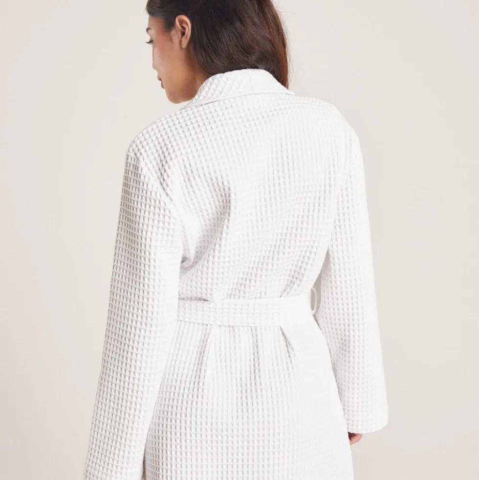 Waffle Dressing Gown - White
