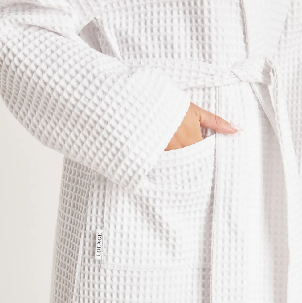 Waffle Dressing Gown - White