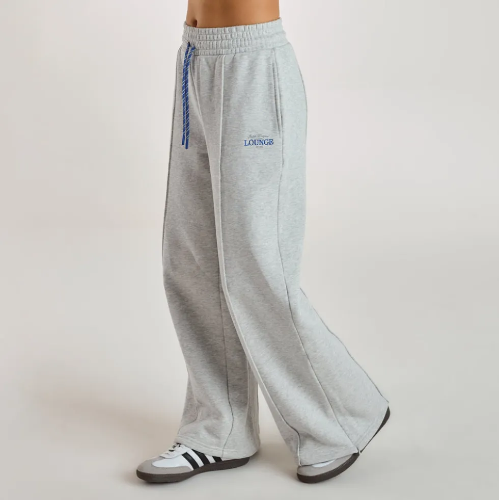 Wide-Leg Joggers - Grey Marl