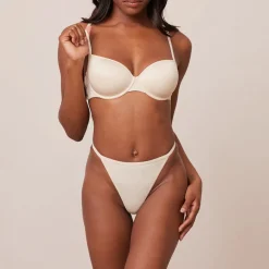Your Everyday T-shirt Bra & Thong/Briefs Set - Latte