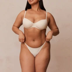 Your Everyday T-shirt Bra & Thong/Briefs Set - Latte