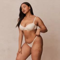 Your Everyday T-shirt Bra & Thong/Briefs Set - Latte