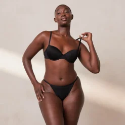 Your Everyday T-shirt Bra & Thong/Briefs Set - Black
