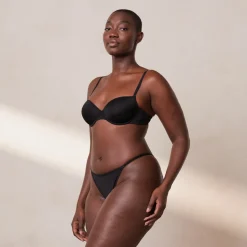 Your Everyday T-shirt Bra & Thong/Briefs Set - Black